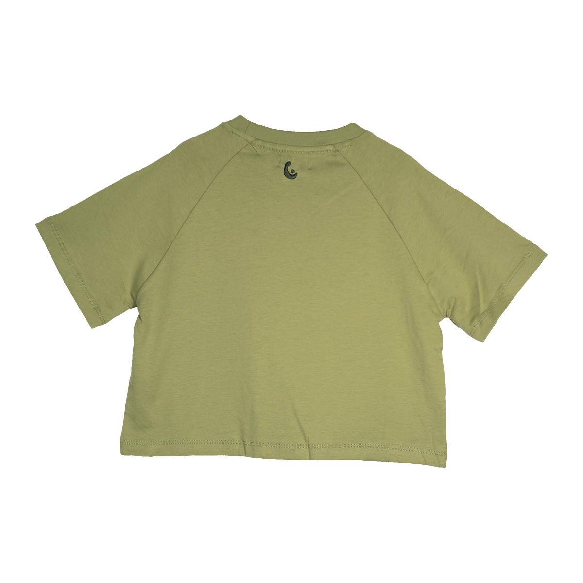 Daisy Oversized SS Tee in Leaf, back view