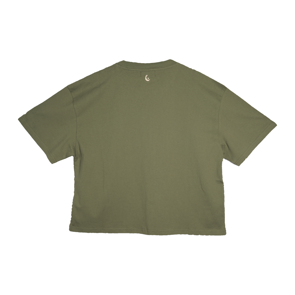 Caba Oversized SS Tee in Moss, back view